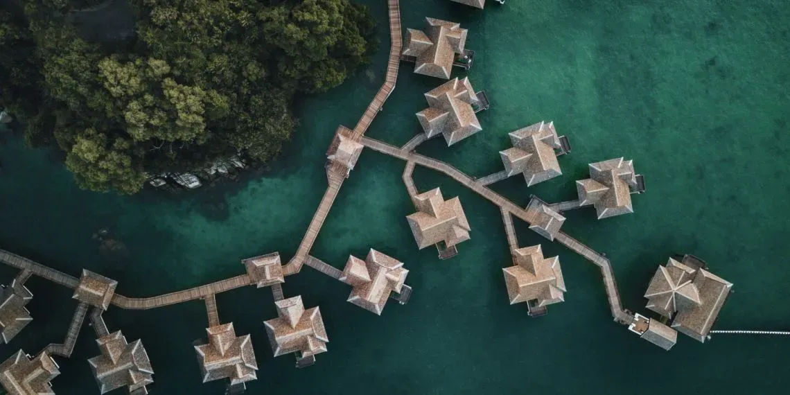 View van boven in Pangkor Laut Resort Maleisië